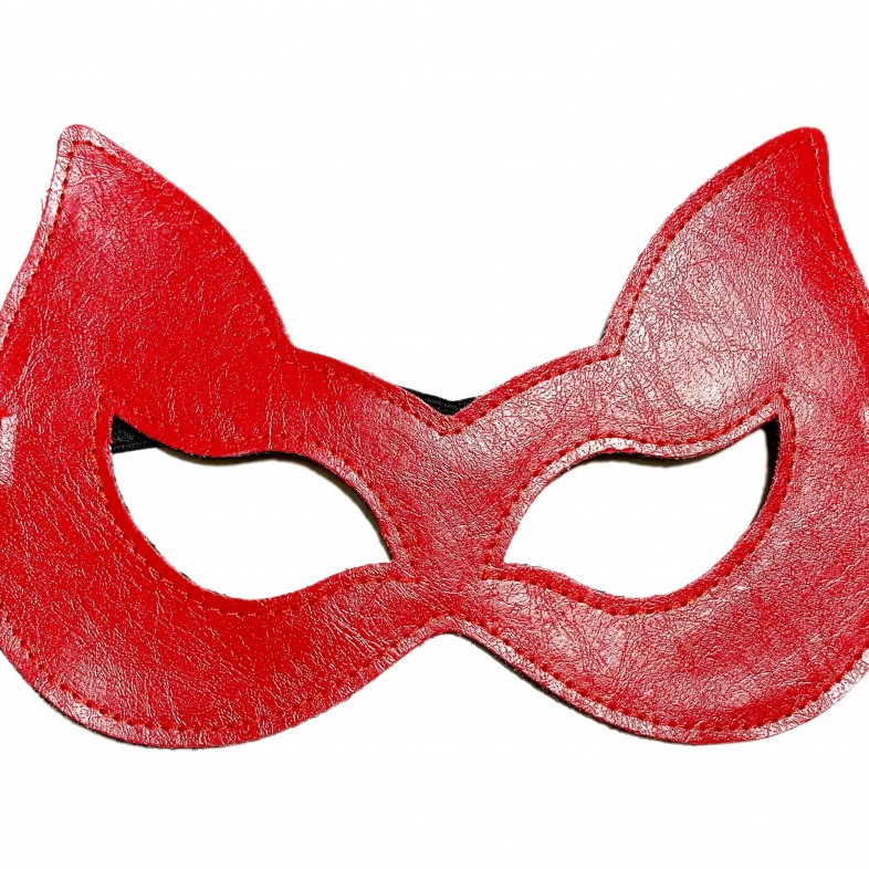 Маска красная из эко-кожи 50004ars