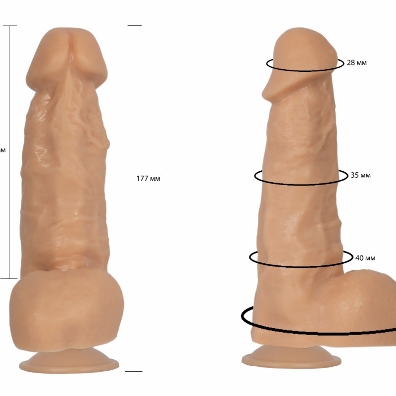 Фаллоимитатор на присоске гелевый с мошонкой 101200ru