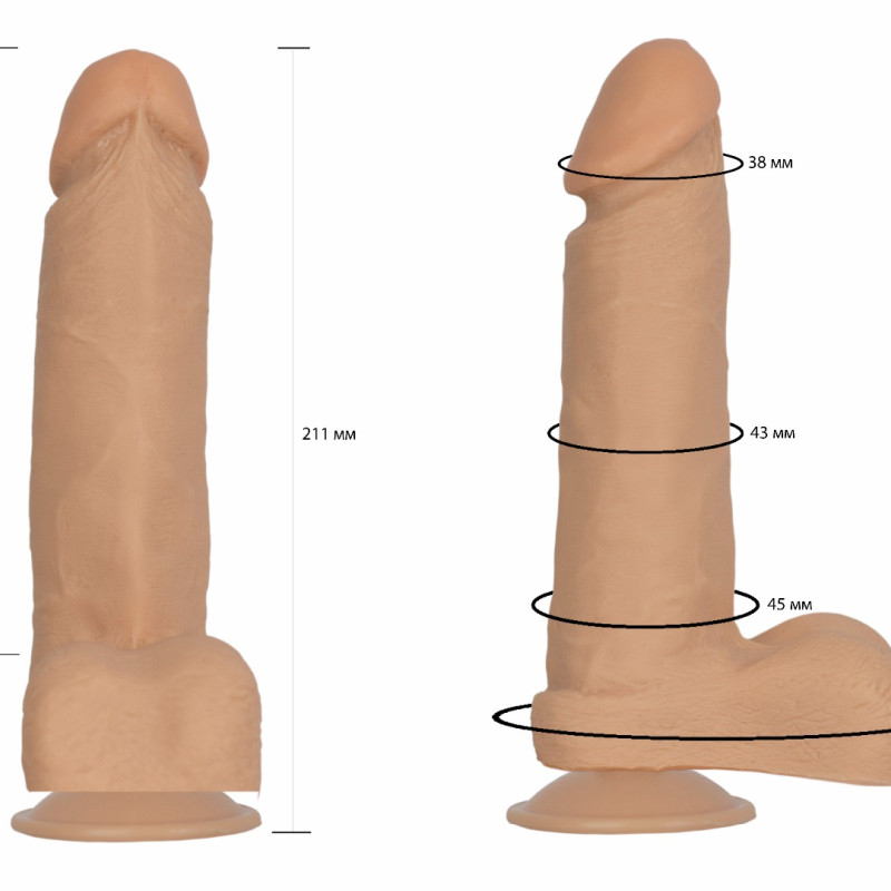 Фаллоимитатор на присоске гелевый с мошонкой 101500ru