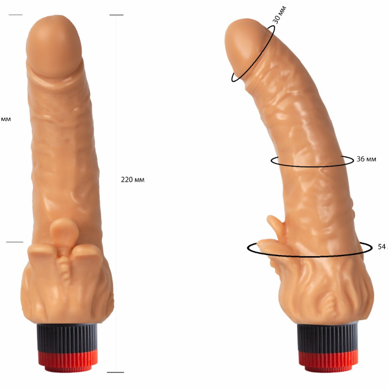 Вибратор гелевый с отростком 110200ru