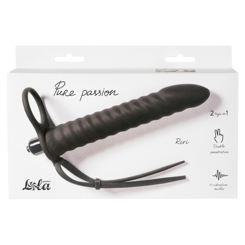 Вибронасадка для Двойного Проникновения Pure Passion Rori Black 1205-01lola