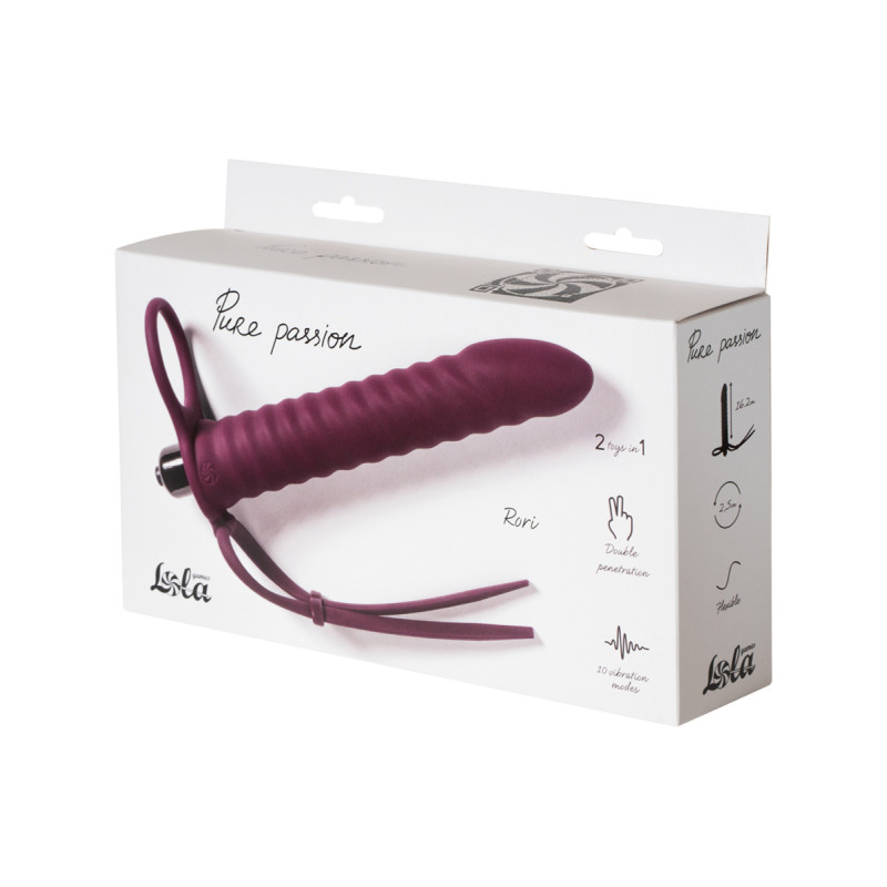 Вибронасадка для Двойного Проникновения Pure Passion Rori Wine Red 1205-02lola