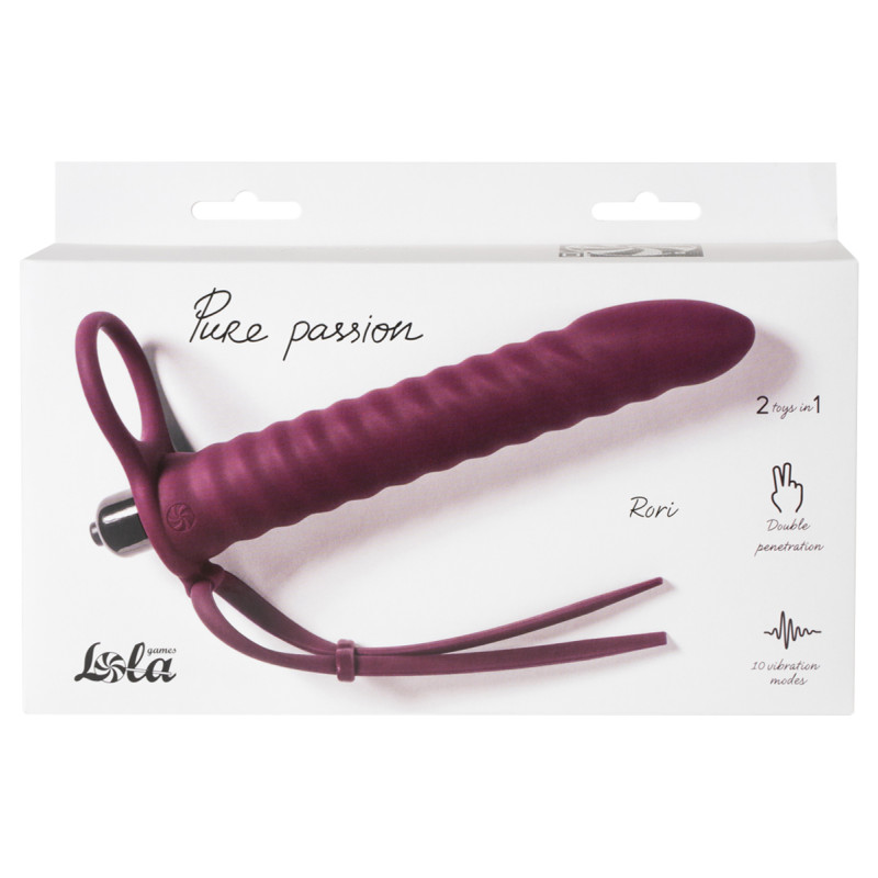 Вибронасадка для Двойного Проникновения Pure Passion Rori Wine Red 1205-02lola