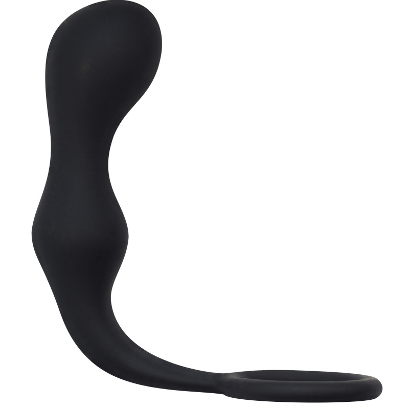 Эрекционное кольцо с анальной пробкой Double Pleasure Anal Plug Black 4217-01Lola