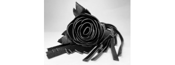 Плеть Чёрная Роза с Кожаными Хвостами 40 см. 54075ars