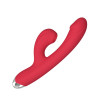 Силиконовый вибратор-кролик с вакуумным клиторальным отростком красный SW3015R