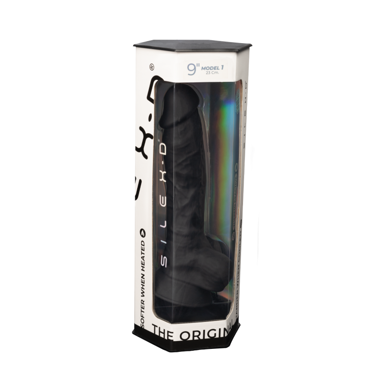 Фаллоимиатор термоактивный из Silexpan черный 9