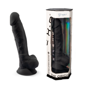 Фаллоимиатор термоактивный из Silexpan черный 9