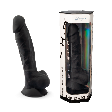 Фаллоимиатор термоактивный из Silexpan черный 9