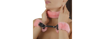Наручники Lite с розовым мехом 3442-14