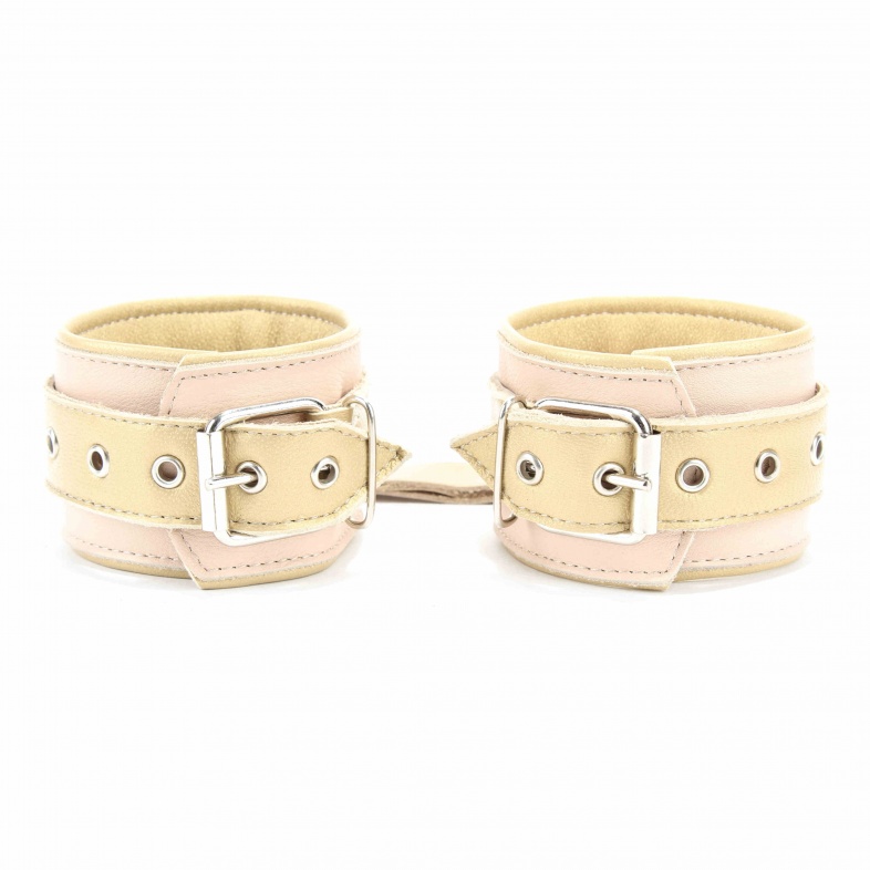 Наручники из кожи бежевые 51031ars