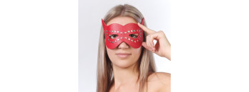 Маска на глаза с разрезами и заклепками красная  3087-2