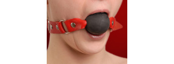 Кляп красный с шариком из латекса 3091-2