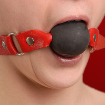 Кляп красный с шариком из латекса 3091-2