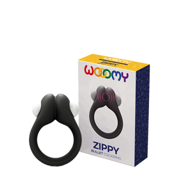Эрекционное кольцо Zippy Vibrating Ring With Bullet Black 33669AL