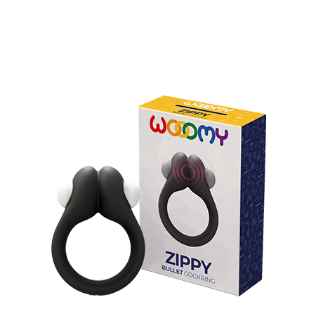 Эрекционное кольцо Zippy Vibrating Ring With Bullet Black 33669AL