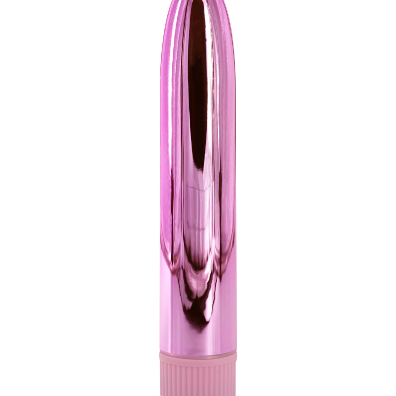 Розовый глянцевый пластиковый вибратор (14*2,5 см) 3313-04