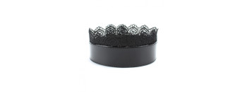 Изящный ошейник с кружевом Black BDSM Light  810007ars
