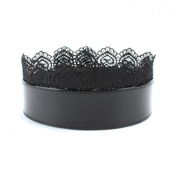 Изящный ошейник с кружевом Black BDSM Light  810007ars