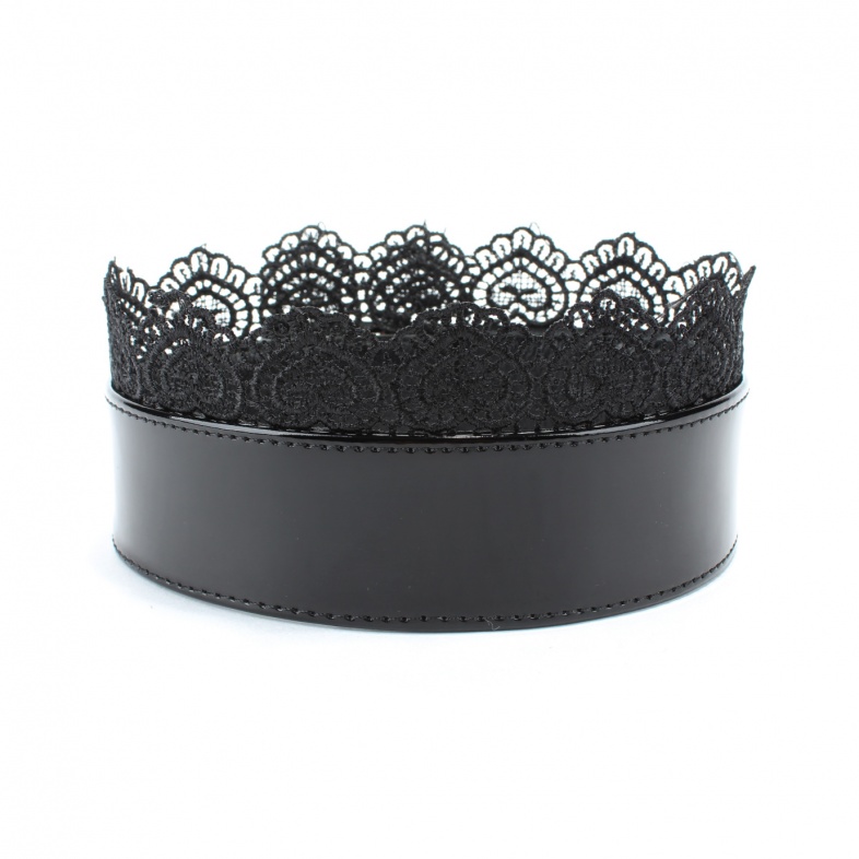 Изящный ошейник с кружевом Black BDSM Light  810007ars