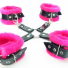 Набор фиксаторов краб с розовым мехом BDSM Light 760004ars