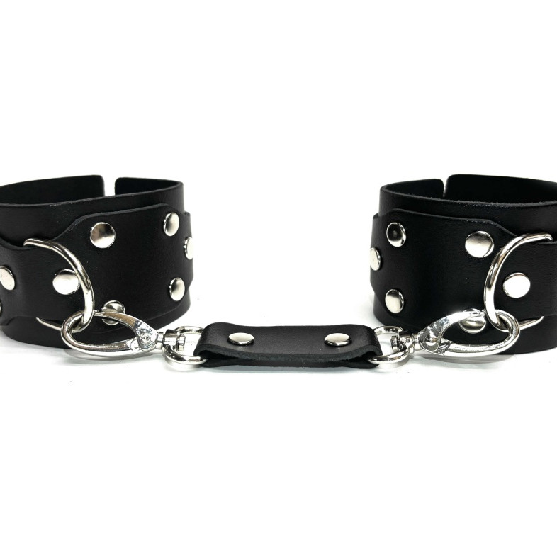 Наручники кожаные Sex Game черные 6001ars