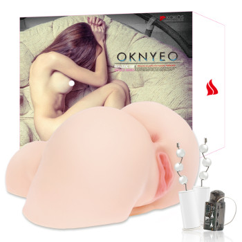 Мастурбатор Oknyeo полуторс вагина и анус с вибрацией телесный KOKOS M03-002-01V