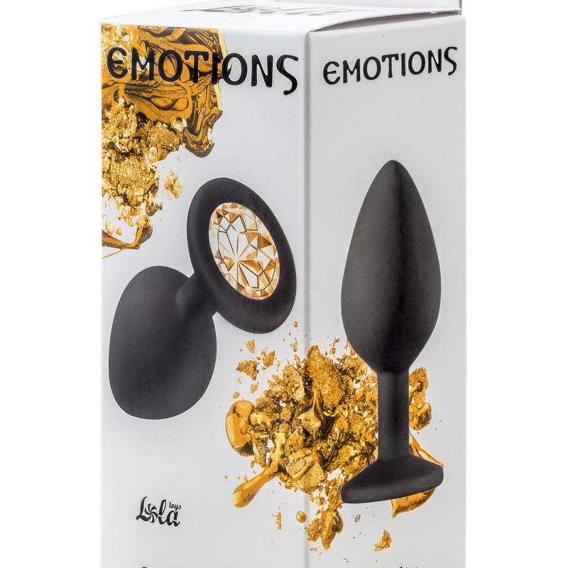 Анальная пробка Emotions Cutie Medium Black  golden crystal 4012-07Lola