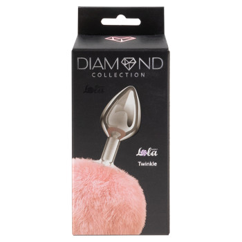 Анальная Пробка с Хвостом Diamond Twinkle Pink 4018-02lola