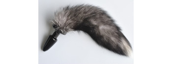 Анальная пробка с хвостом Silver Fox 47009-MM