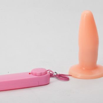 Анальная пробка с вибрацией телесная 47011-MM