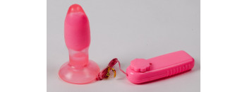 Анальная пробка с вибрацией красная 47012-1-MM