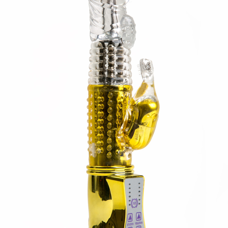 Виброкомпьютер золотой с 24 видами вибрации и ротации 47048-1MM