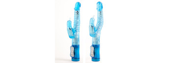 Виброкомпьютер синий гнущийся с клиторальной стимуляцией 47051-MM