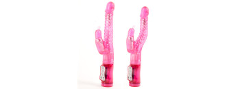 Виброкомпьютер розовый гнущийся с клиторальной стимуляцией 47055-MM