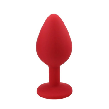 Пробка силиконовая красная с алым кристаллом 7,1 х 2,8 см 47068-MM