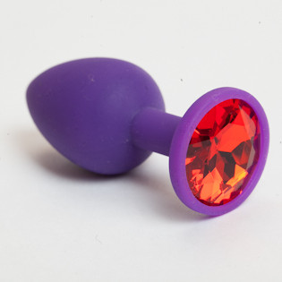 Пробка силиконовая фиолетовая с красным кристаллом 7,1 х 2,8 см 47069-MM