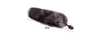 Пробка силиконовая с хвостом серебристая лиса 47077-2-MM