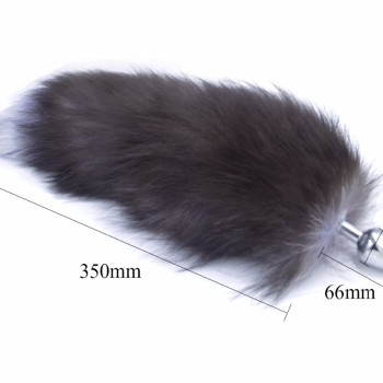 Анальная пробка металлическая с хвостом Королевская лиса 47077-MM