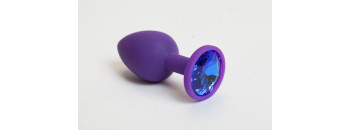 Пробка силиконовая фиолетовая с синим кристаллом 7,1 х 2,8 см 47081-MM