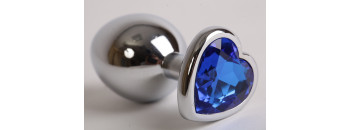 Пробка металл с сердечком синий страз большая 47105-2MM