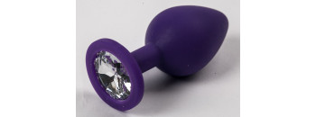 Пробка силиконовая фиолетовая с прозрачным стразом 9,5х4см 47117-2-MM