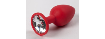 Пробка силиконовая красная с прозрачным стразом 7,1 х 2,8 см 47114-MM