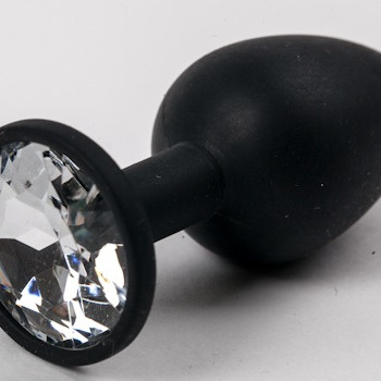 Пробка силиконовая черная с прозрачным стразом 7,1 х 2,8 см 47120-MM