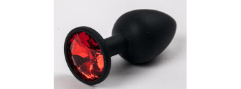 Пробка силиконовая черная с красным стразом 7,1 х 2,8 см 47123-MM