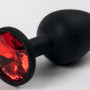 Пробка силиконовая черная с красным стразом 7,1 х 2,8 см 47123-MM