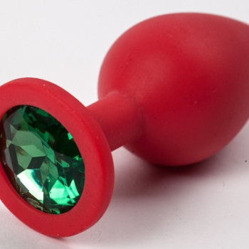 Пробка силиконовая красная с зеленым стразом 8,2 х 3,5 47125-MM