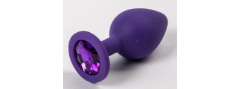 Пробка силиконовая фиолетовая с фиолетовым стразом 8,2 х 3,5 см 47133-MM