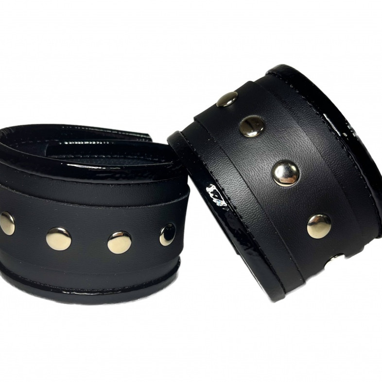 Наручники из эко-кожи черные  50014ars