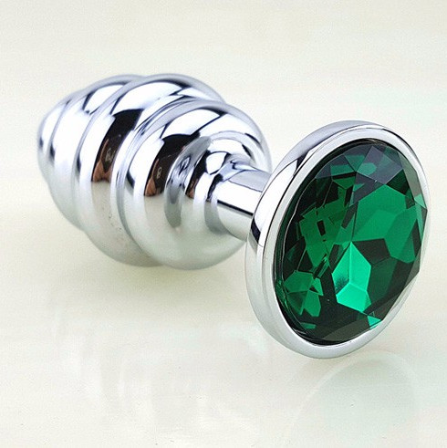 Пробка метал фигурная зеленый страз 9 х 4 см 47144-3MM